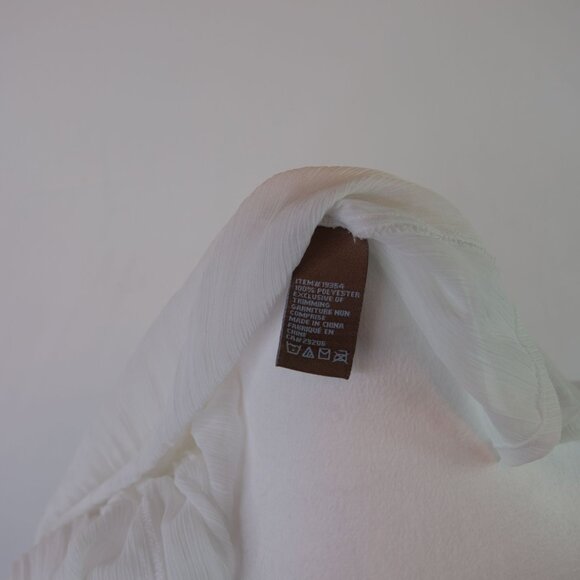 Jessica Simpson White Mesh Button Down Long Sleeve Top Size 12 - Picture 4 of 7
